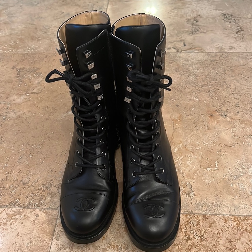 Authentic Chanel combat boot, size 40